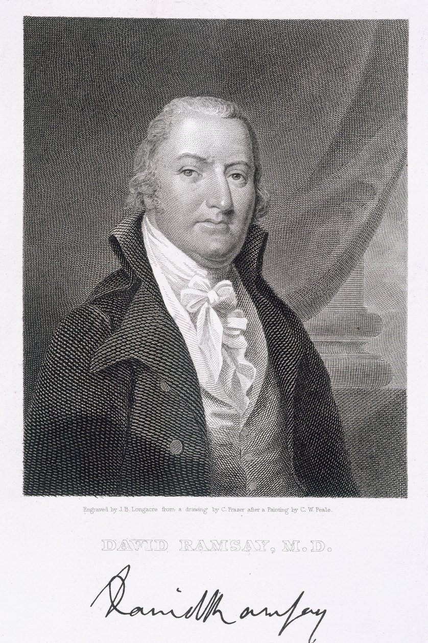 ديفيد رامزي ، منقوش بواسطة جيمس بارتون لونجكر (1794-1869) بعد رسم من تشارلز فريزر (1782-1860) بواسطة تشارلز ويلسون بيل