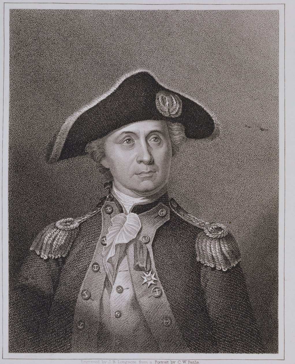 جون بول جونز (1747-1792) ، منقوش بواسطة جيمس بارتون لونجكر (1794-1869) بواسطة تشارلز ويلسون بيل