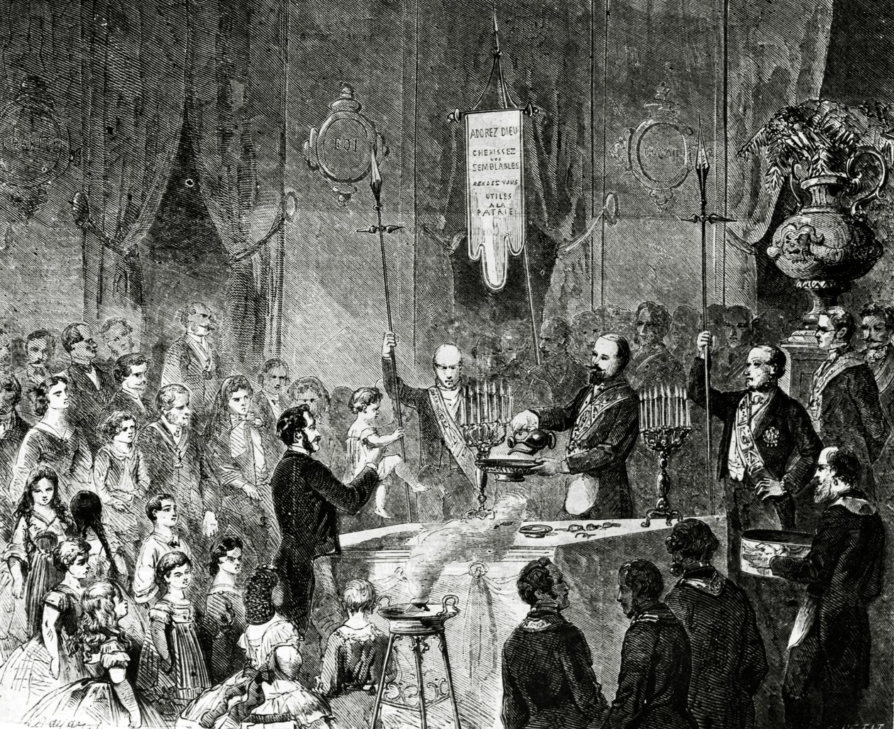 معمودية الماسونية في لودج الصداقة الأخوية ، جراند أورينت دي فرانس ، باريس ، 1861 بواسطة تشارلز يارارت