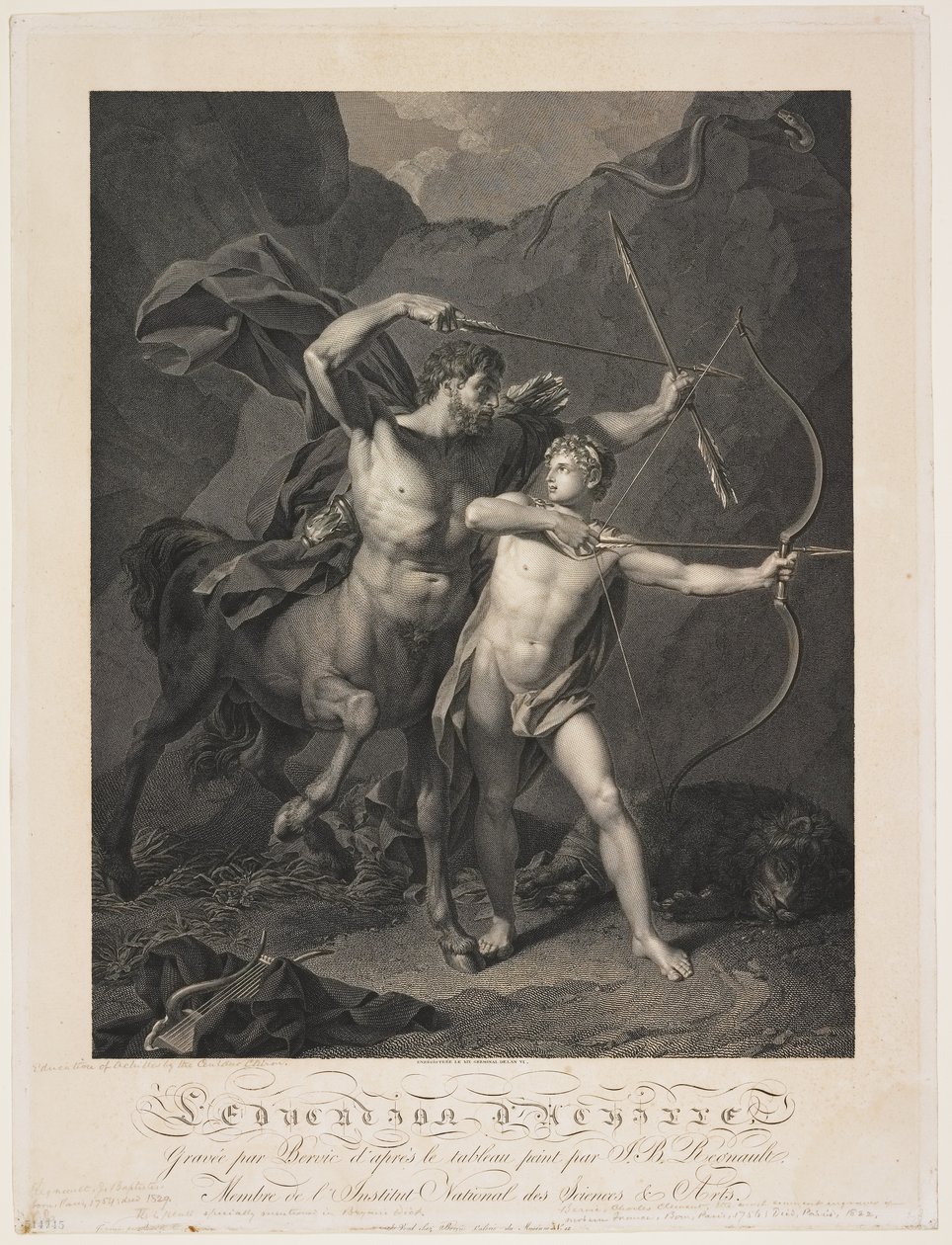 تعليم أخيل بواسطة Centaur Chiron بواسطة تشارلز كليمنت بيرفيك