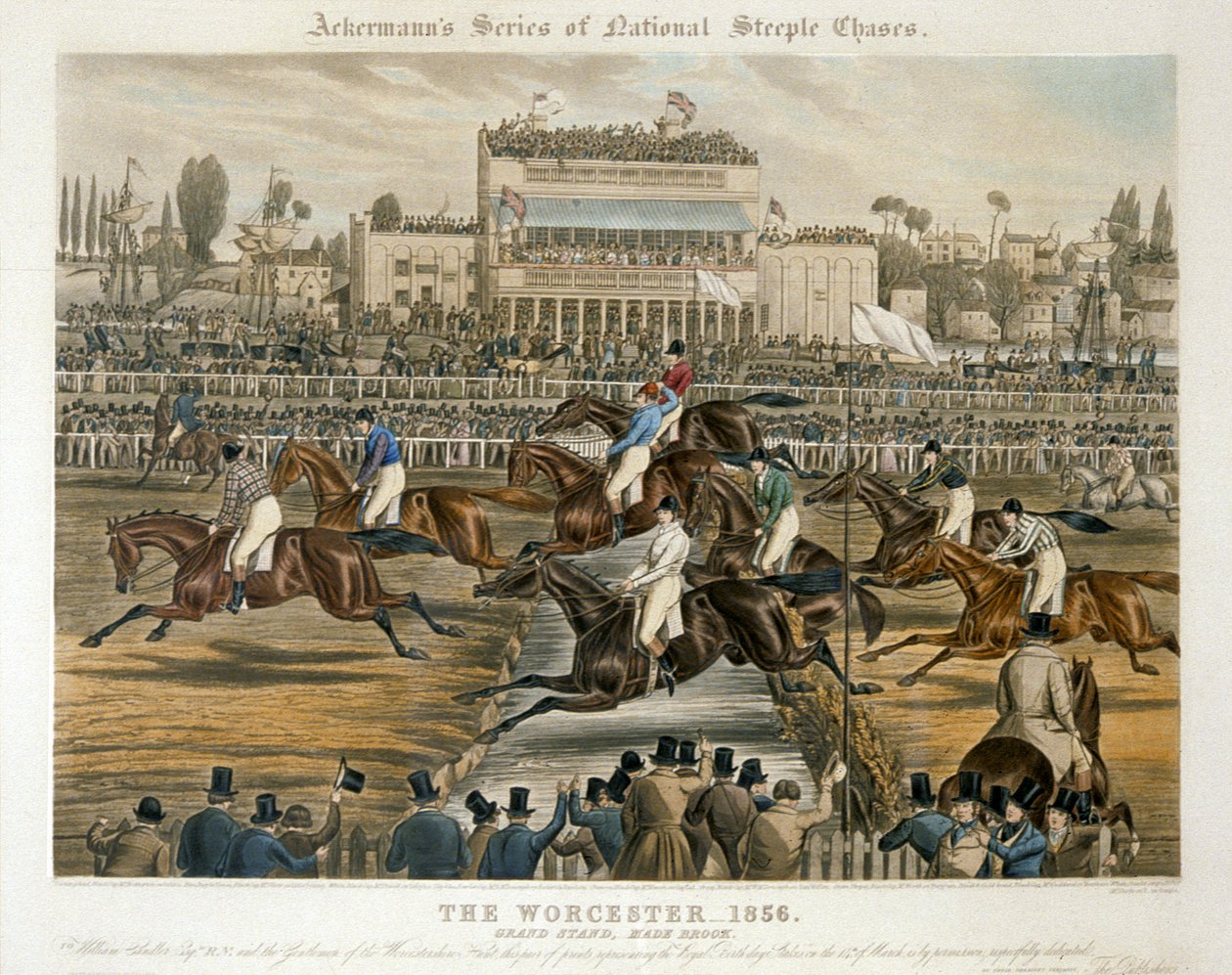 The Royal Birthday Stakes, Worcester, March 14th 1856: Grand Stand (colour litho) بواسطة تشارلز هانت