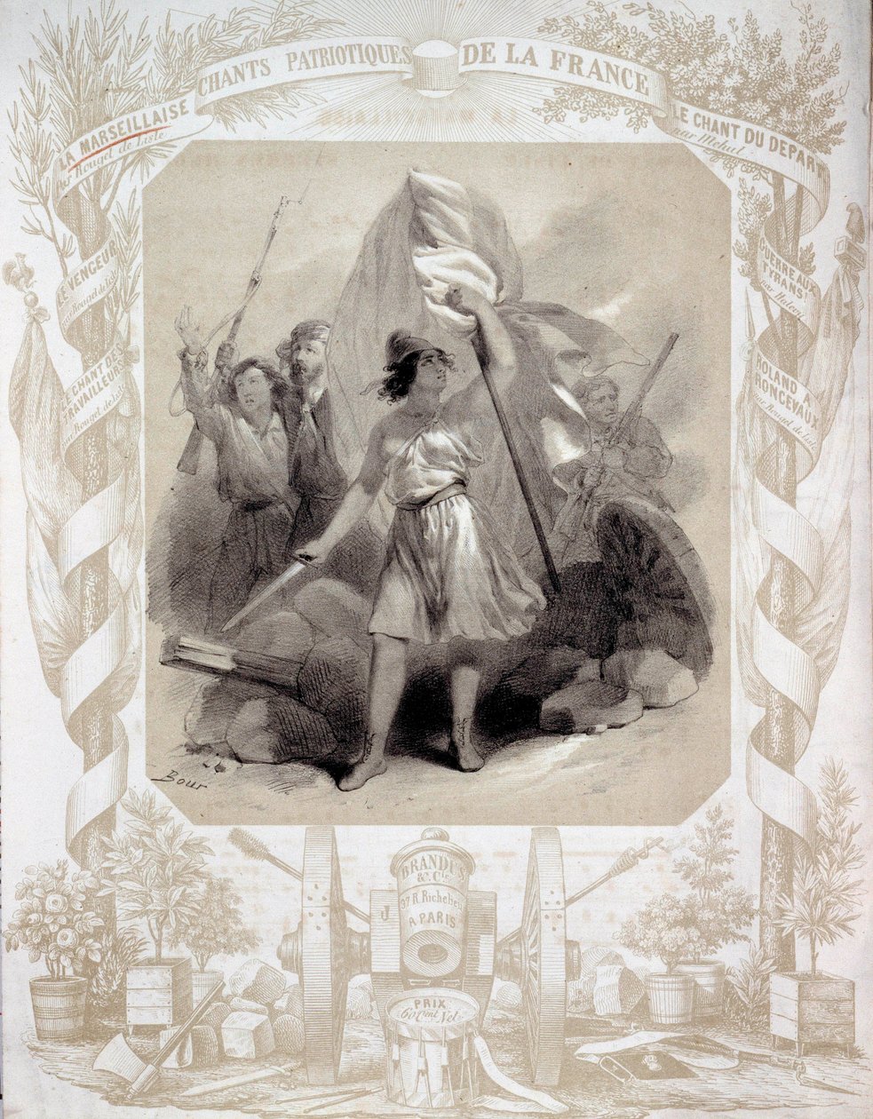 رمزية للأغاني الوطنية لفرنسا. رسم بور (القرن التاسع عشر). باريس ، BN بواسطة تشارلز (بعد) بور
