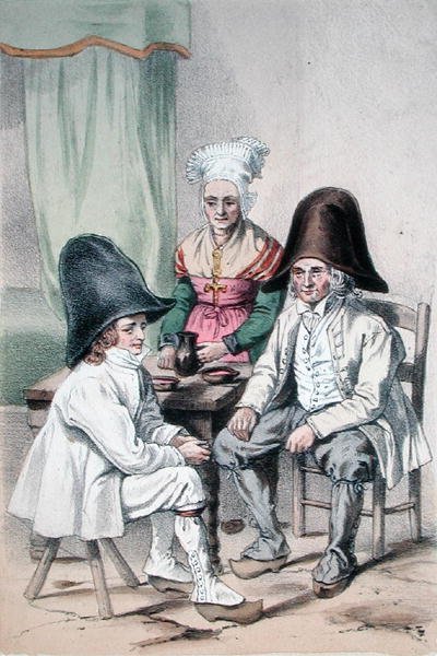 فلاحو المستنقعات من Riom في منطقة Puy de Dome في أوفيرني ، حوالي عام 1865 (لون ليثو) بواسطة تشارلز (بعد) بور