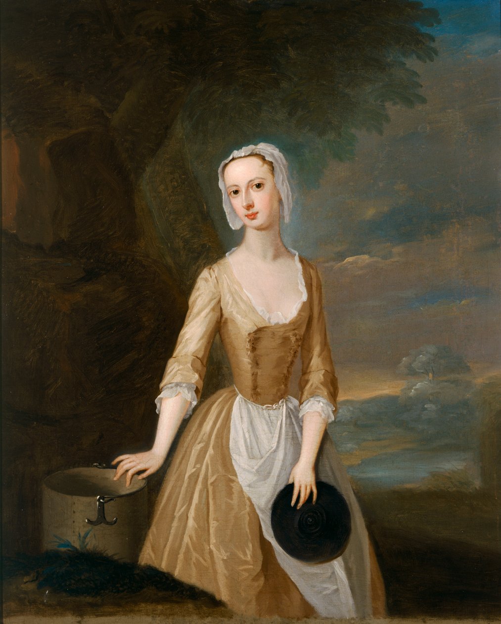 كاثرين هايد ، دوقة كوينزبري في دور خادمة اللبن عام 1770 (زيت على قماش) بواسطة تشارلز (بعد) جيرفاس