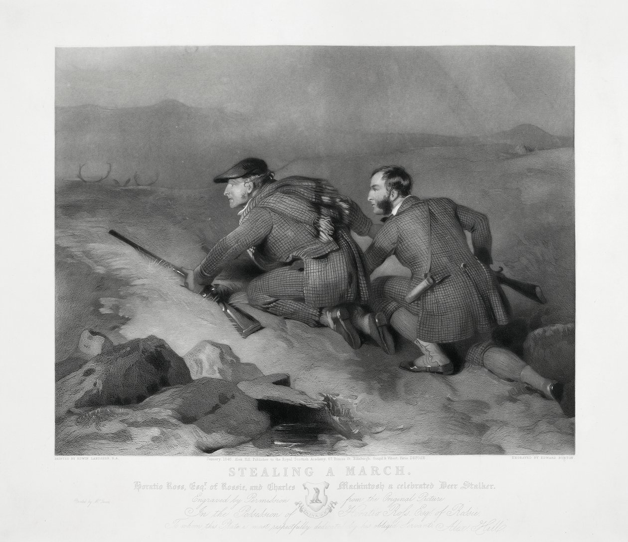 Stealing a March, engraved by Edward Burton بواسطة تشارلز (بعد) لاندسير