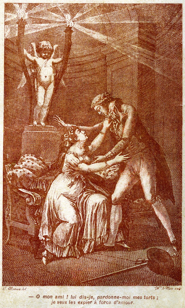 رسم توضيحي لرواية "Dangerous Liaisons" التي كتبها Choderlos de Laclos (1741-1803) (نقش) بواسطة تشارلز (بعد) مونيه