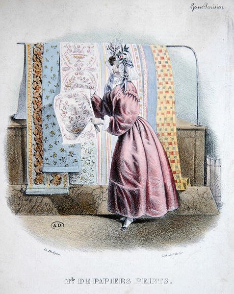 بائع ورق حائط ، حوالي 1840 (لون ليثو) بواسطة تشارلز (بعد) فيليبون