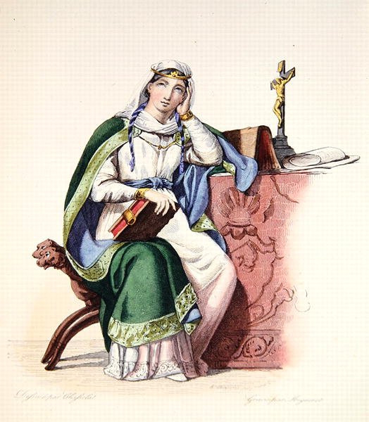 Heloise ، رسم توضيحي من "Le Plutarch Francais" بقلم E.Mennechet بواسطة تشارلز أبراهام (بعد) شاسيلات
