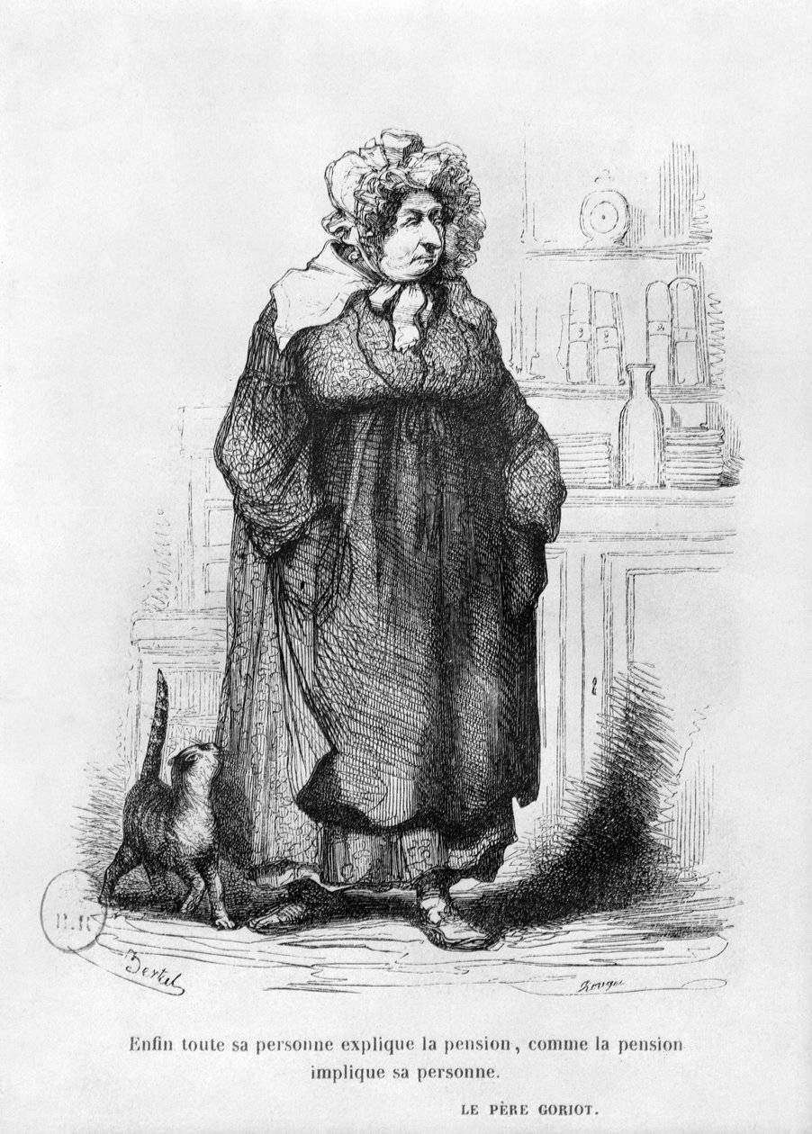 مدام Vauquer ، التوضيح من "Le Pere Goriot" بواسطة Honore de Balzac (1799-1850) بواسطة تشارلز ألبرت د أرنو برتال
