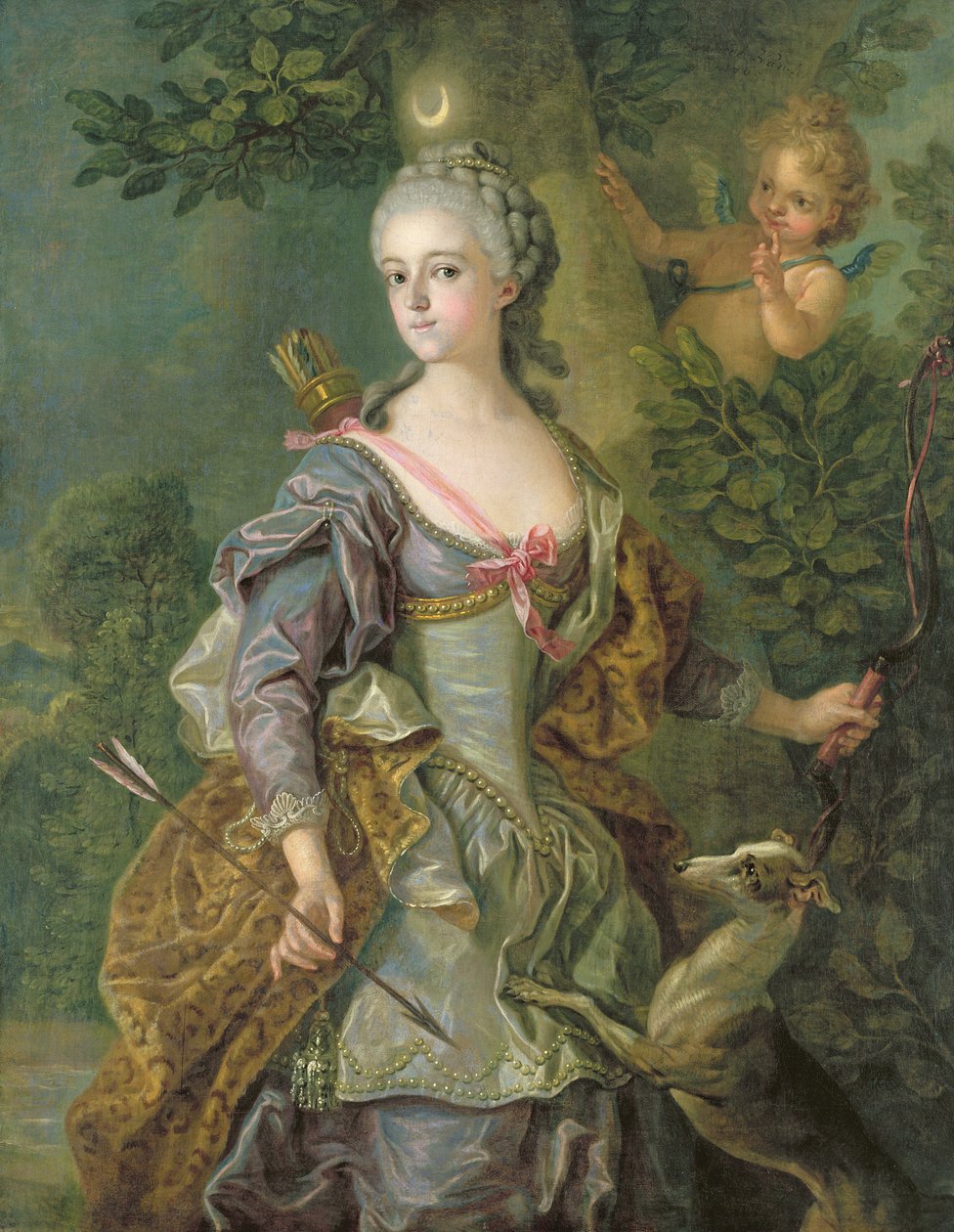 لويس هنرييت ويلهلمين فون أنهالت ديساو (1750-1811) مثل ديانا ، 1765 بواسطة تشارلز أميدي فيليب فان لو