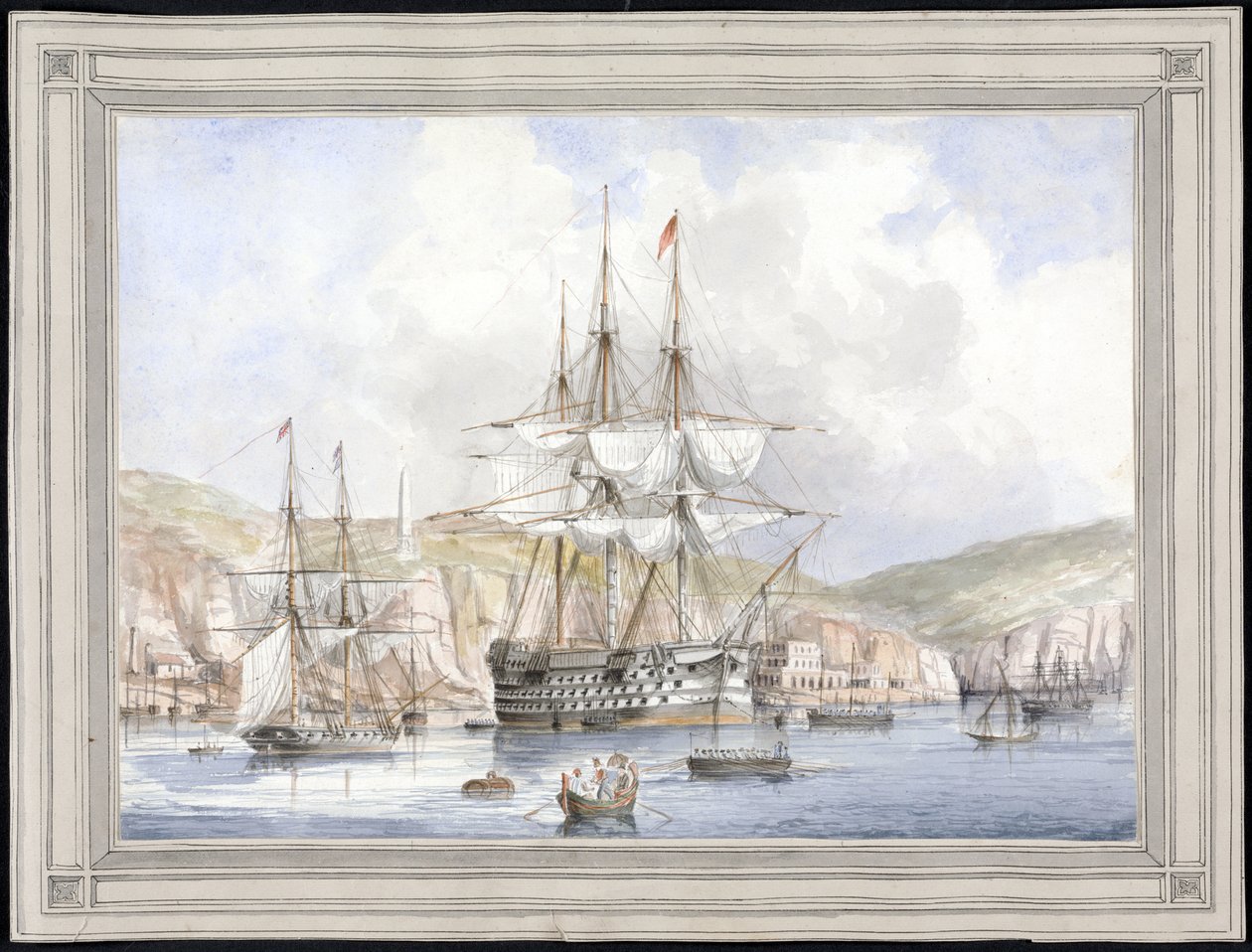 Vue de Malte (منظر في مالطا) - رسم تشارلز أندرو دايس (1816-1853) ، ألوان مائية على ورق (25.1 × 34.9 سم) ، حوالي 1849 - جامعة ييل (الولايات المتحدة الأمريكية) بواسطة تشارلز أندرو دايس