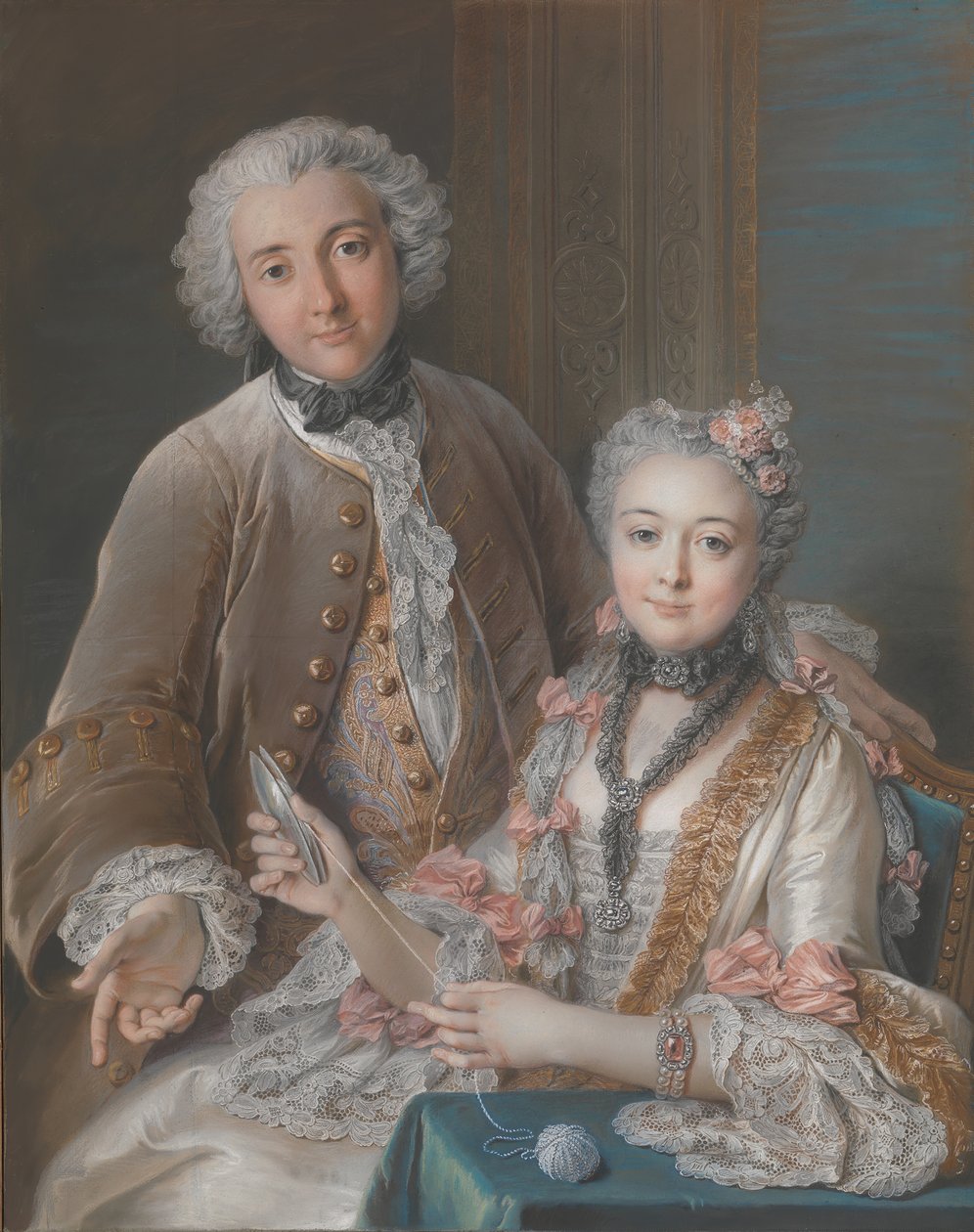 فرانسوا دي جوليان 1722-1754 وزوجته ماري إليزابيث دي سيري دي ريو ، 1724-1795 ، 1743. بواسطة تشارلز أنطوان كويبل