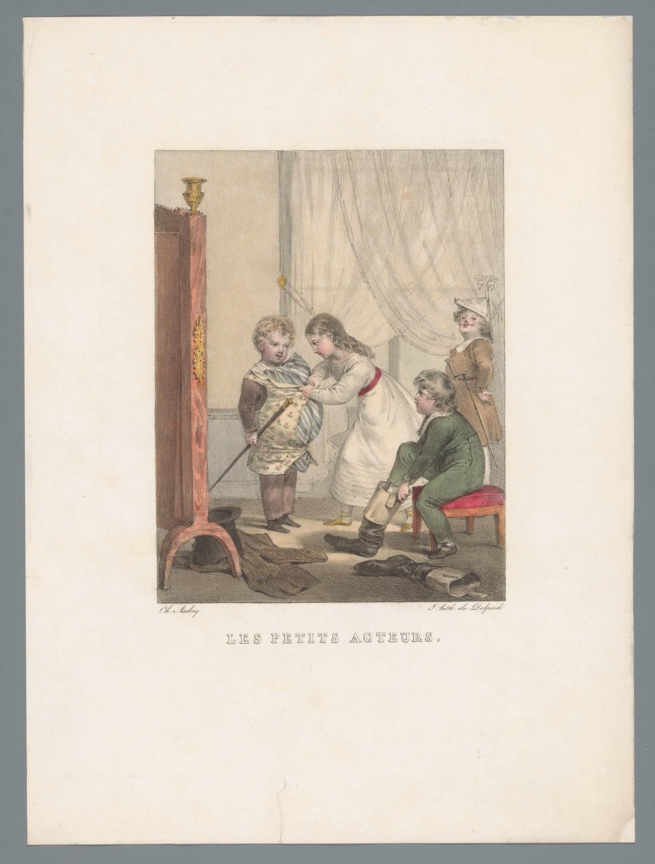 يرتدي الأطفال زي الكبار ممثلو Les Petits (العنوان على الكائن) مسرحية ومشاعر الطفل (عنوان المسلسل) Les jeux de l