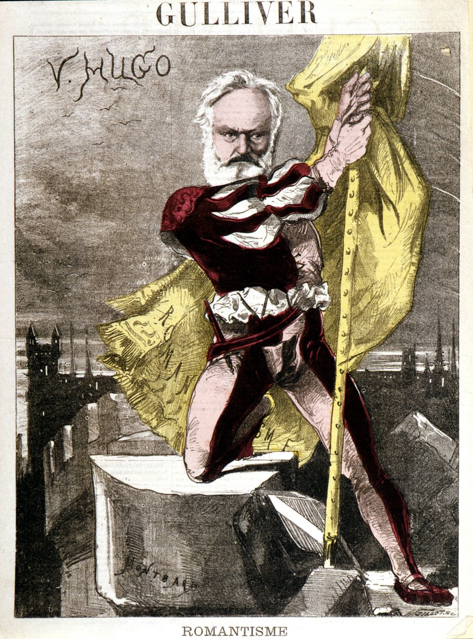 Cartoon by Victor Hugo by Georges Montbard (1841-1905). “” Gulliver - Romanticism”” بواسطة تشارلز أوغست لويي