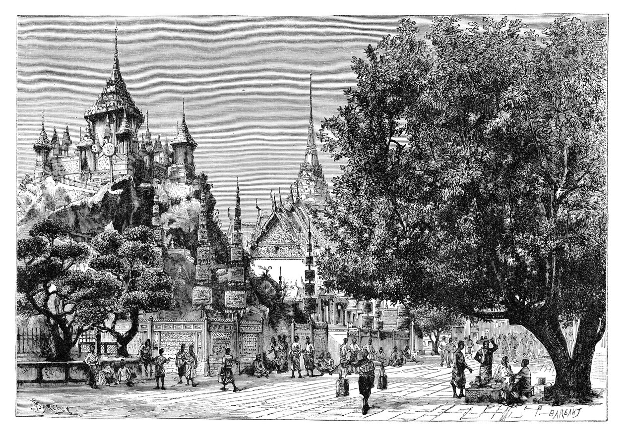 شارع في بانكوك ، تايلاند ، 1895. بواسطة تشارلز باربانت