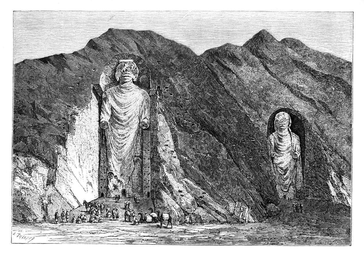 الأصنام الهائلة ، وادي باملان العلوي ، أفغانستان ، 1895. بواسطة تشارلز باربانت