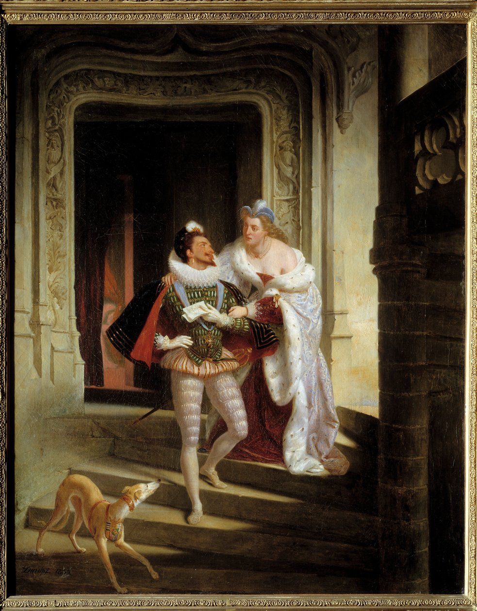 ماركيز نويرموتييرز ، شارلوت دي بون سيمبلانكاي (1551-1617) الذي يسعى لإبعاد هنري الأول من لورين ، دوق جويز دعا بالافري (1550-1588) للذهاب إلى مجلس ولايات بلوا قبل اغتياله (1588) في قلعة ب. بواسطة تشارلز بارتيليمي دوروبت