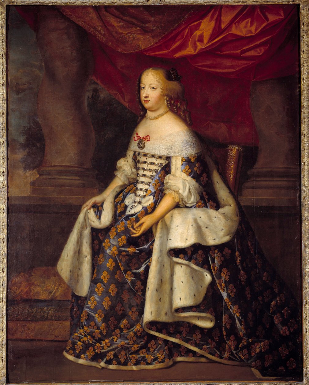 صورة لماري تيريز من النمسا (1638-1683) ، ملكة فرنسا لوحة لأتيليه تشارلز بوبرون (1604-1692) من القرن السابع عشر. 1،8 × 1،4 م بواسطة تشارلز بيوبرون