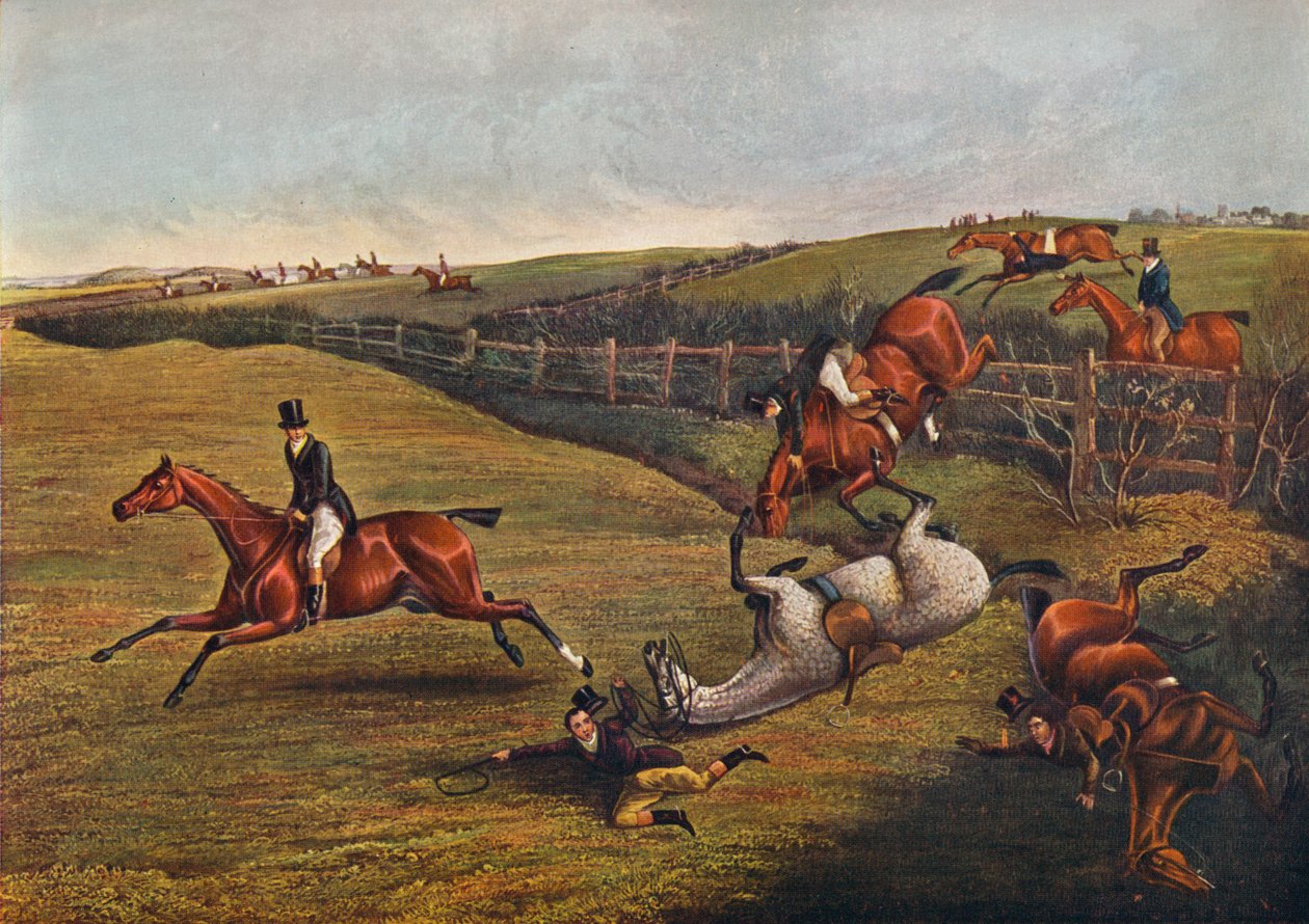 اللوحة الخامسة: Grand Leicestershire Steeplechase ، 1829 ، 1830 ، 1922 بواسطة تشارلز بنتلي