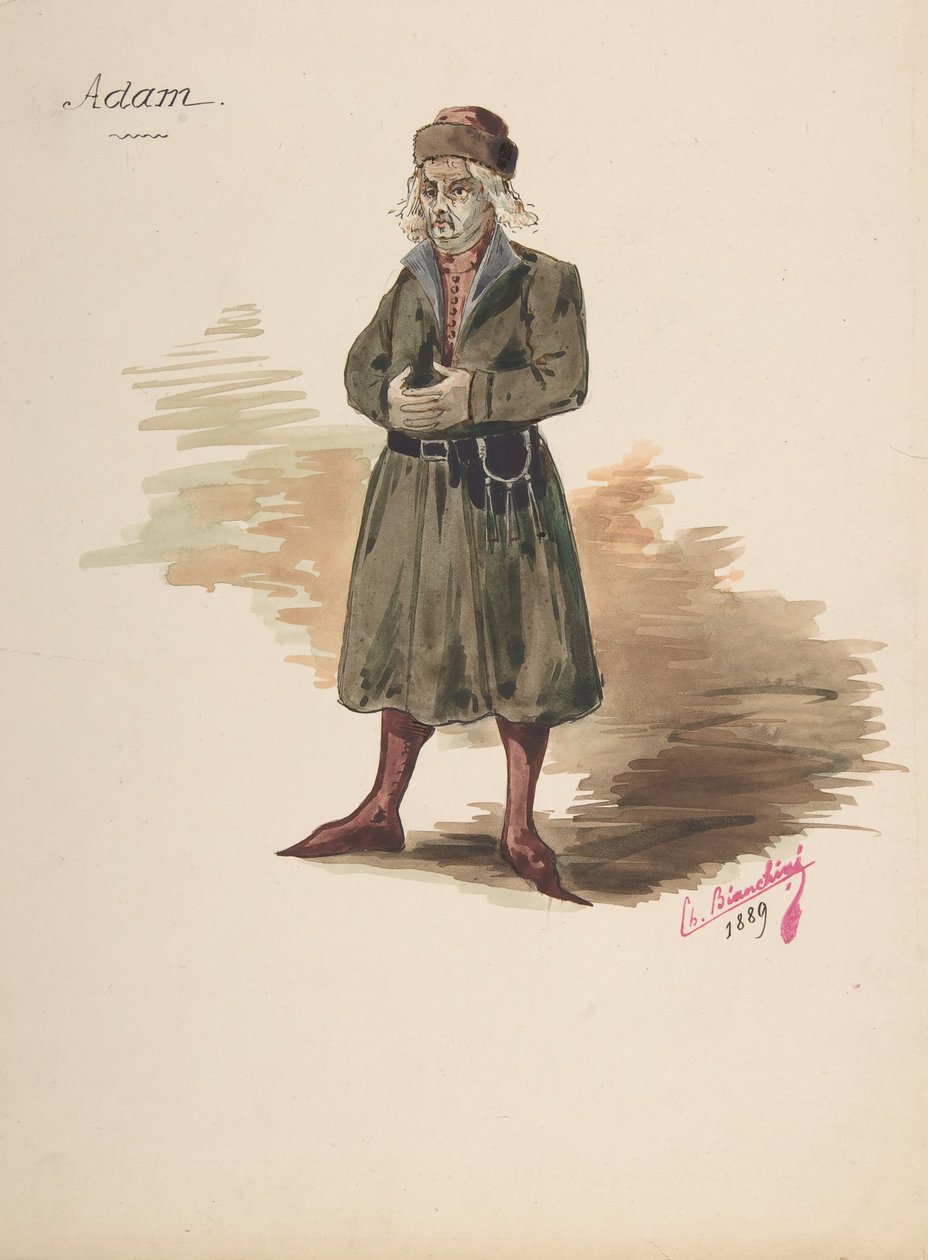 تصميم أزياء لآدم ، 1889. بواسطة تشارلز بيانتشيني