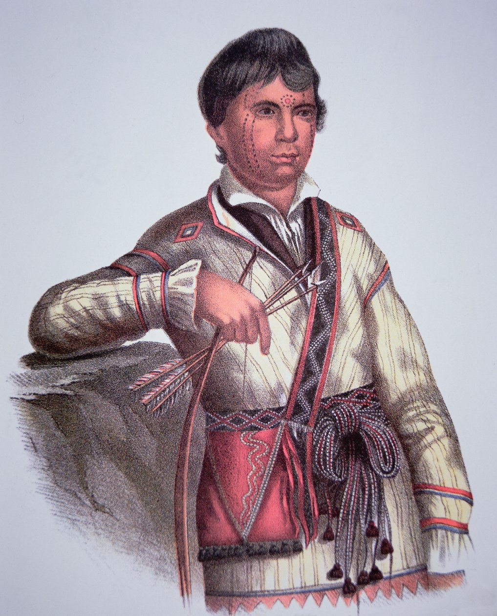 ميستيبي ، ابن يوهولو ميكو ، رئيس شعب الخور ، من لوحة عام 1826 (ليثو ملون) بواسطة تشارلز بيرد (بعد) الملك