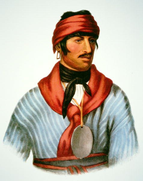 سيلوكتا ، زعيم شعب الخور ، من لوحة عام 1825 (لون ليثو) بواسطة تشارلز بيرد (بعد) الملك