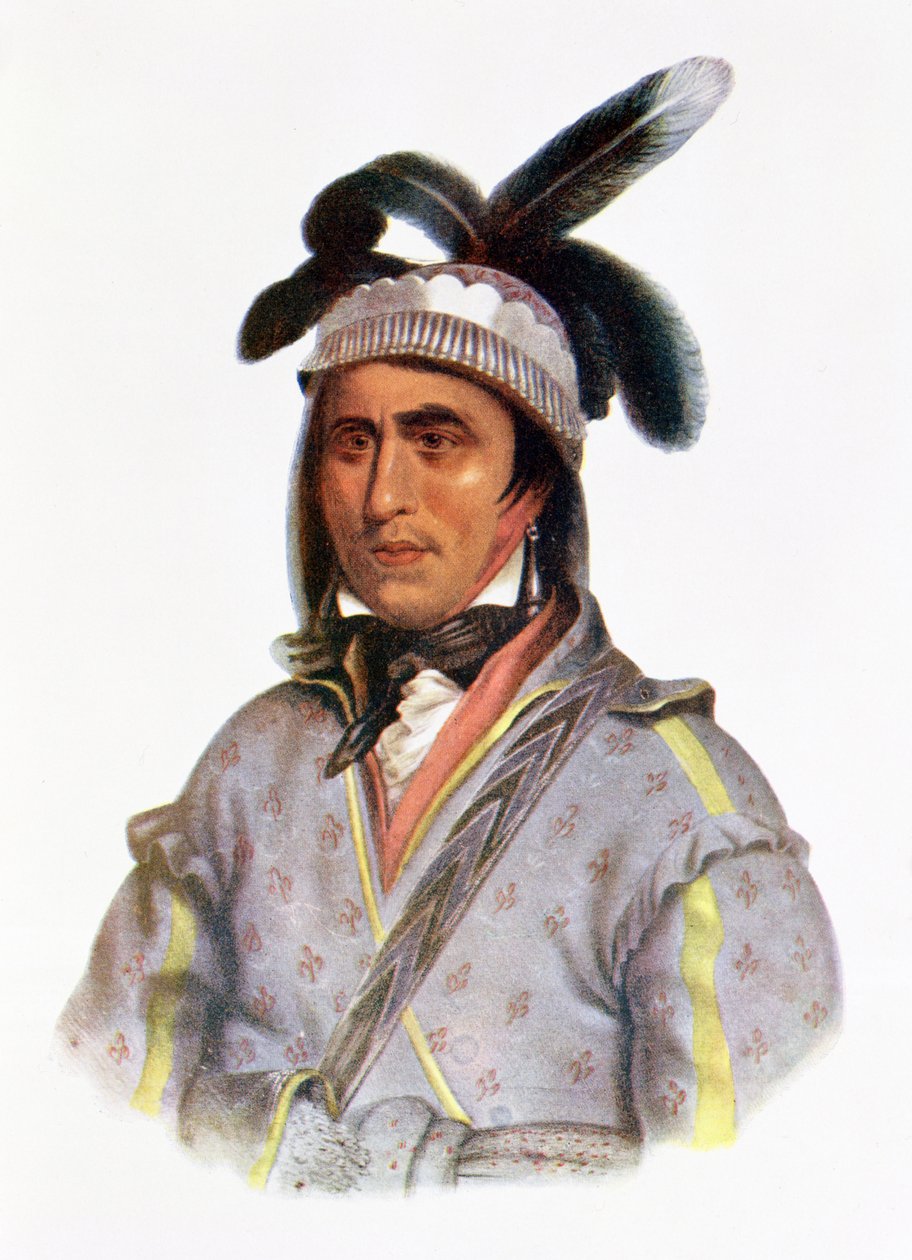 Opothle-Yoholo ، رئيس الخور ، 1825 ، رسم توضيحي من "القبائل الهندية لأمريكا الشمالية ، المجلد 2" ، بقلم توماس ل. مكيني وجيمس هول ، الحانة. جون جرانت بواسطة تشارلز بيرد كينج