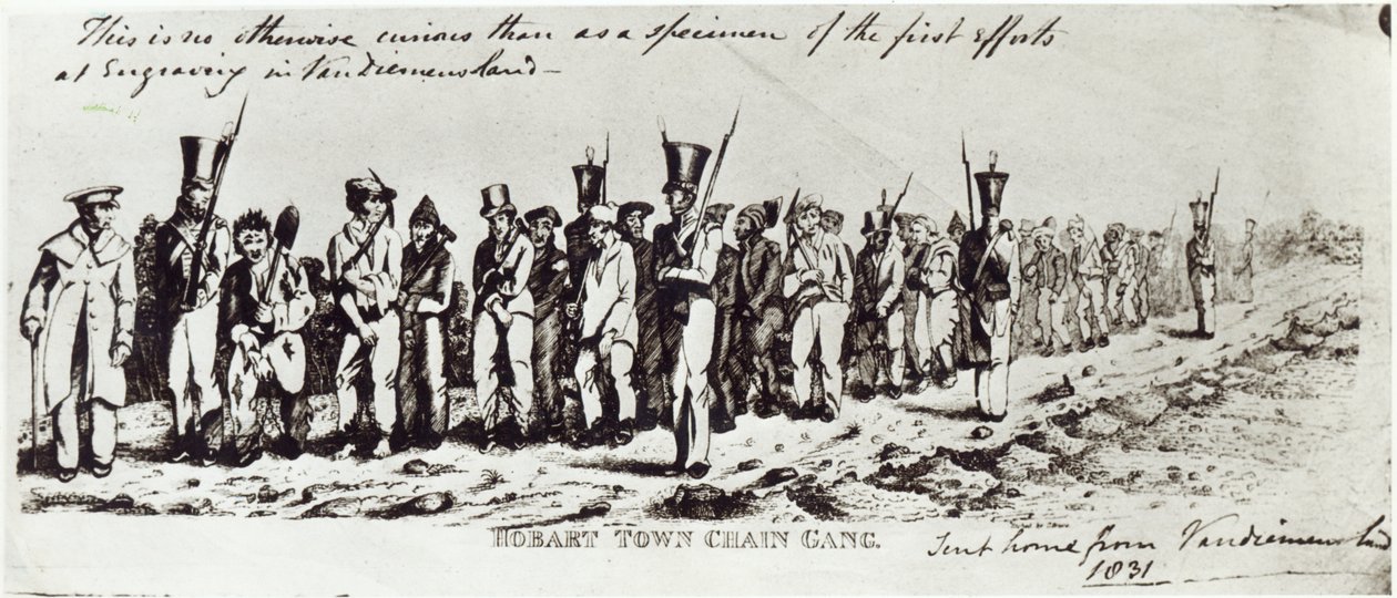 عصابة سلسلة مدينة هوبارت ، c.1831 بواسطة تشارلز بروس