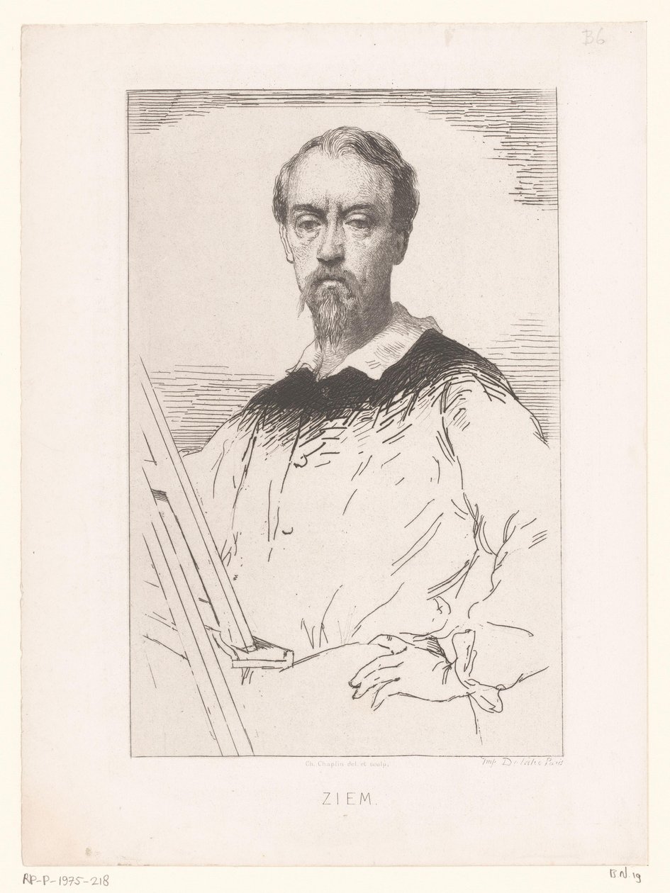 Portret van Félix François Georges Philibert Ziem النقش والطباعة الحجرية (عنوان السلسلة) بواسطة شارلي شابلن