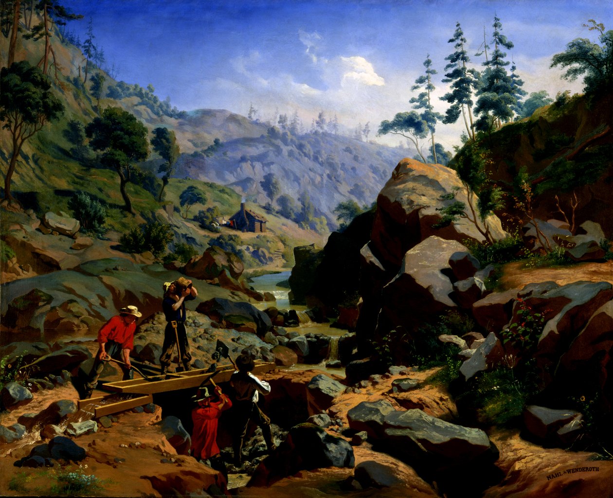 عمال المناجم في سييرا ، 1851-1852. التأليف: تشارلز كريستيان ناهل ، أوغست وندروث. بواسطة تشارلز كريستيان ناهل ، أغسطس وندروث