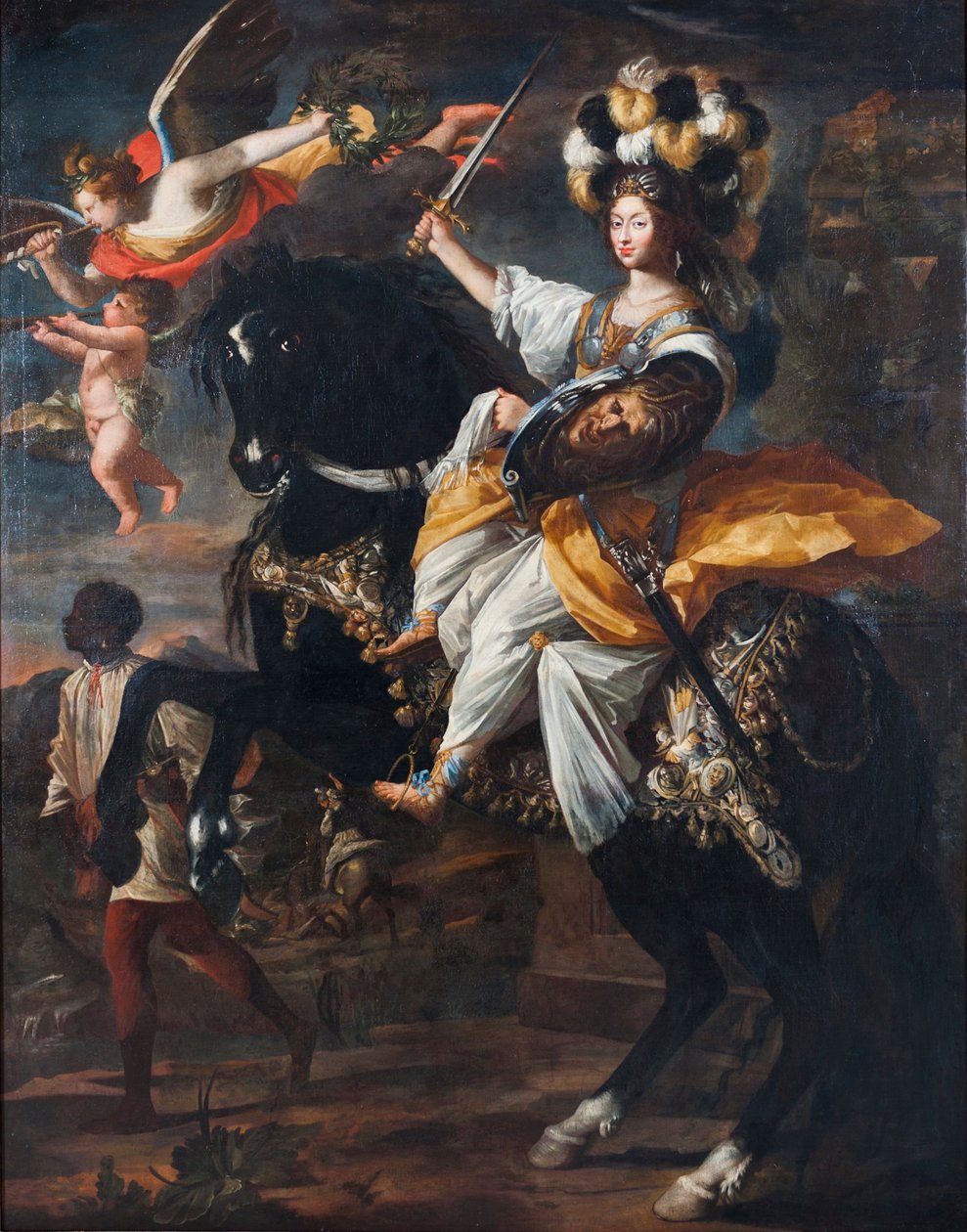 كريستين ماري من فرنسا 1606-1663 ، دوقة سافوي ، مثل مينيرفا ، حوالي 1663. بواسطة تشارلز كلود دوفين