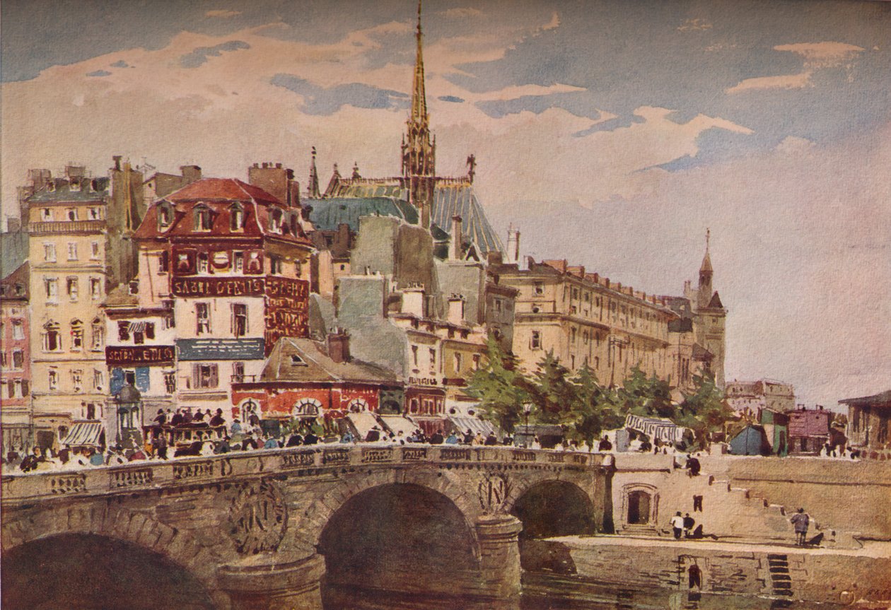 باريس من جسر سانت ميشيل ، c1846 بواسطة تشارلز كلود باين