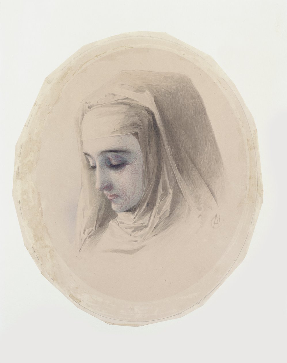 دراسة رئيسية لأفكار الدير ، 1851 (مرحاض وجواش على الورق) بواسطة تشارلز كولينز