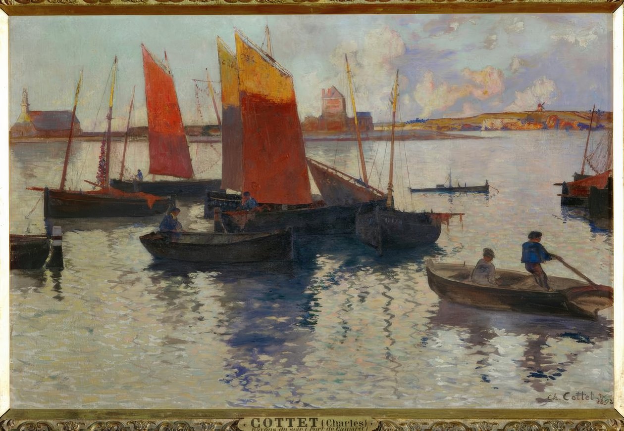 Rayons du soir, port de Camaret بواسطة تشارلز كوتيت