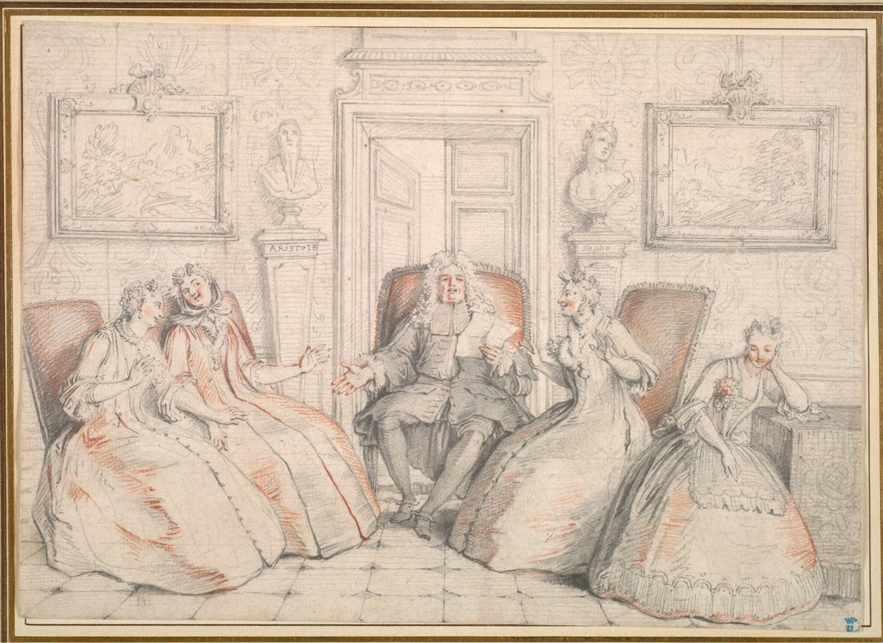 قراءة Trissotin إلى Philaminte و Bélise و Armande ... ، ربما ج. 1725-1726. بواسطة تشارلز كويبيل