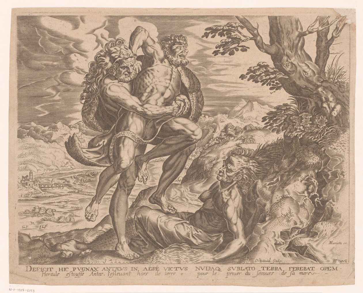 هرقل يتصارع مع Antaeus عمال هرقل بعد فرانس فلوريس (عنوان المسلسل) بواسطة تشارلز ديفيد