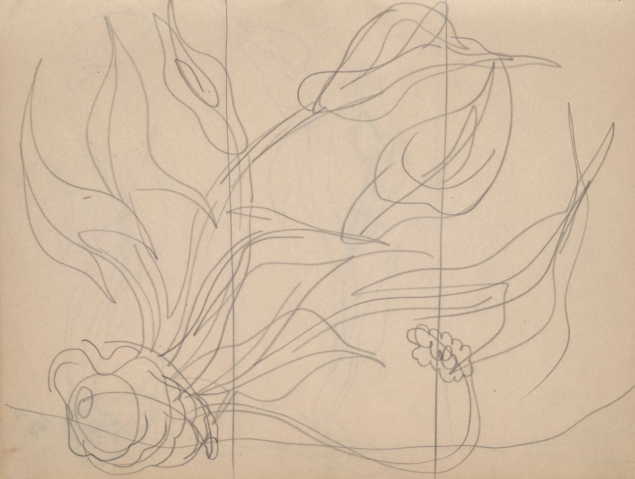 كراسة الرسم: 36 صفحة إجمالاً ، تحتوي على 28 رسم تخطيطي (بما في ذلك دراسات لـ Demuth بواسطة تشارلز ديموت