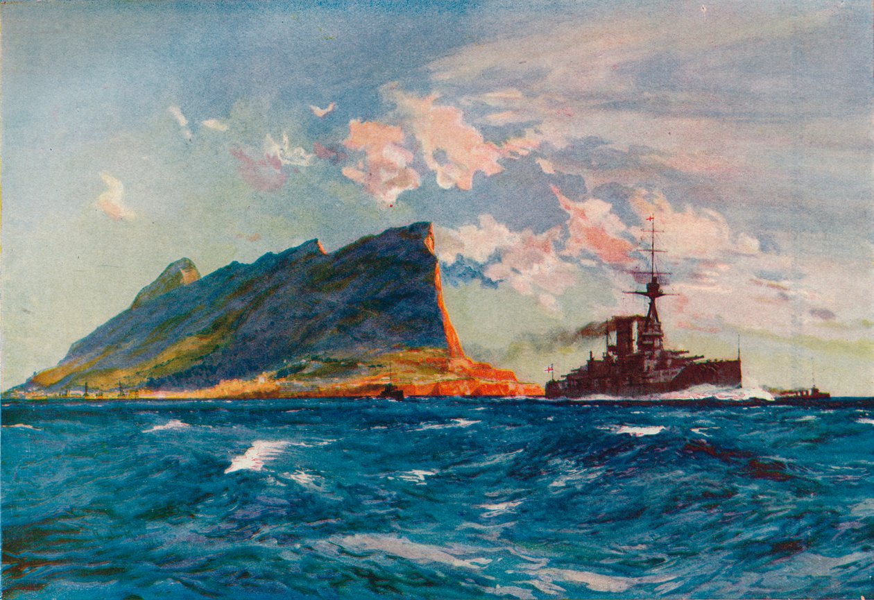 الملكة إليزابيث قبالة جبل طارق ، c1918 1919 بواسطة تشارلز ديكسون