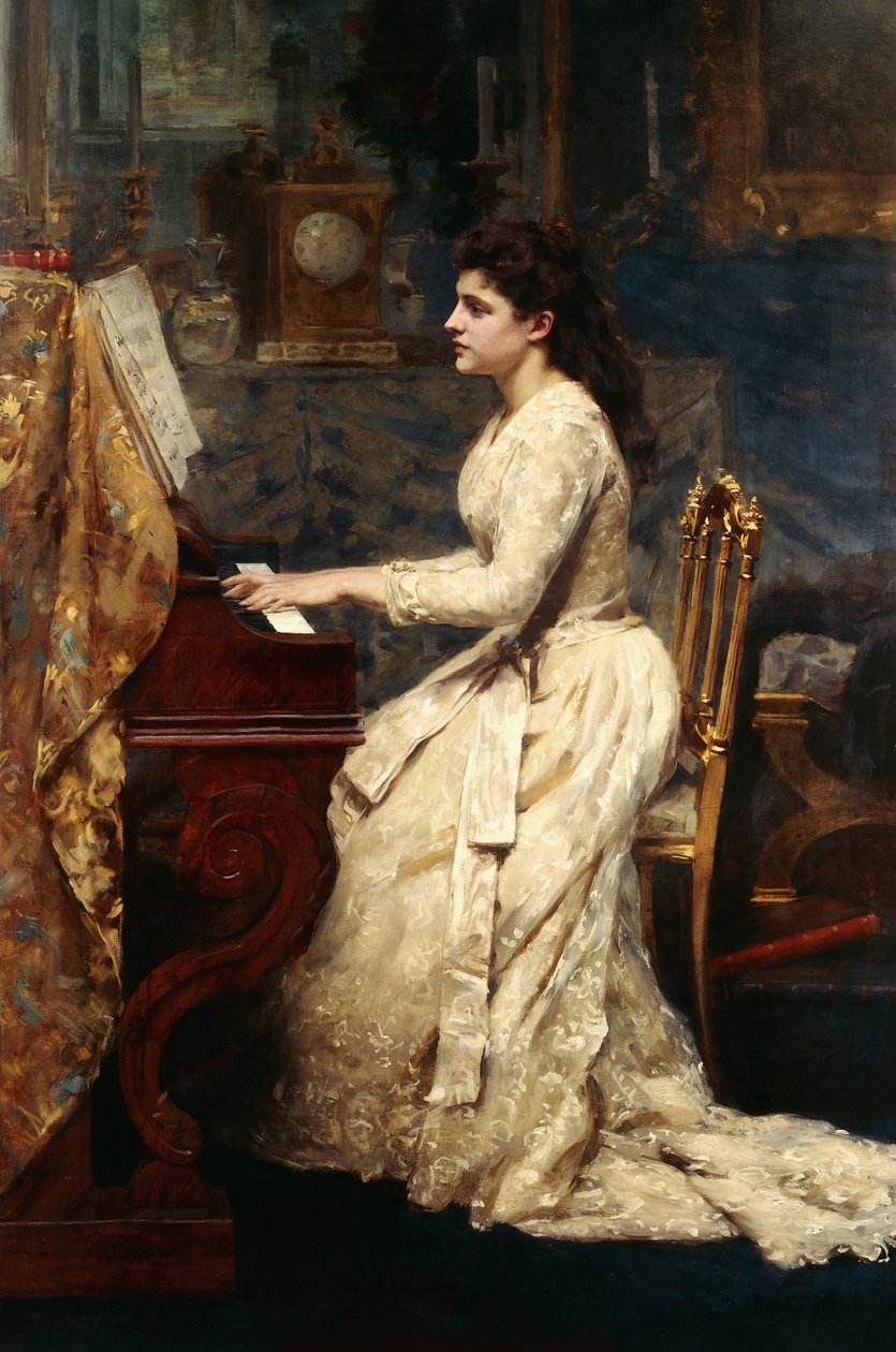 فتاة صغيرة تعزف على البيانو ، 1891 بواسطة تشارلز إدوارد دي بومونت