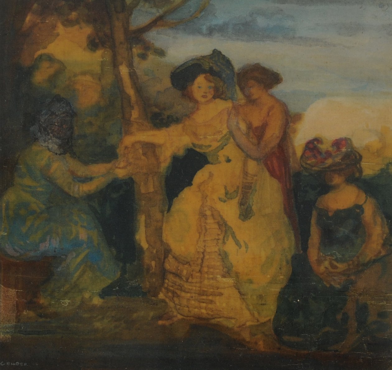 The Fortune Teller ، 1890-1900 (مرحاض على ورق) بواسطة تشارلز إدوارد كوندر