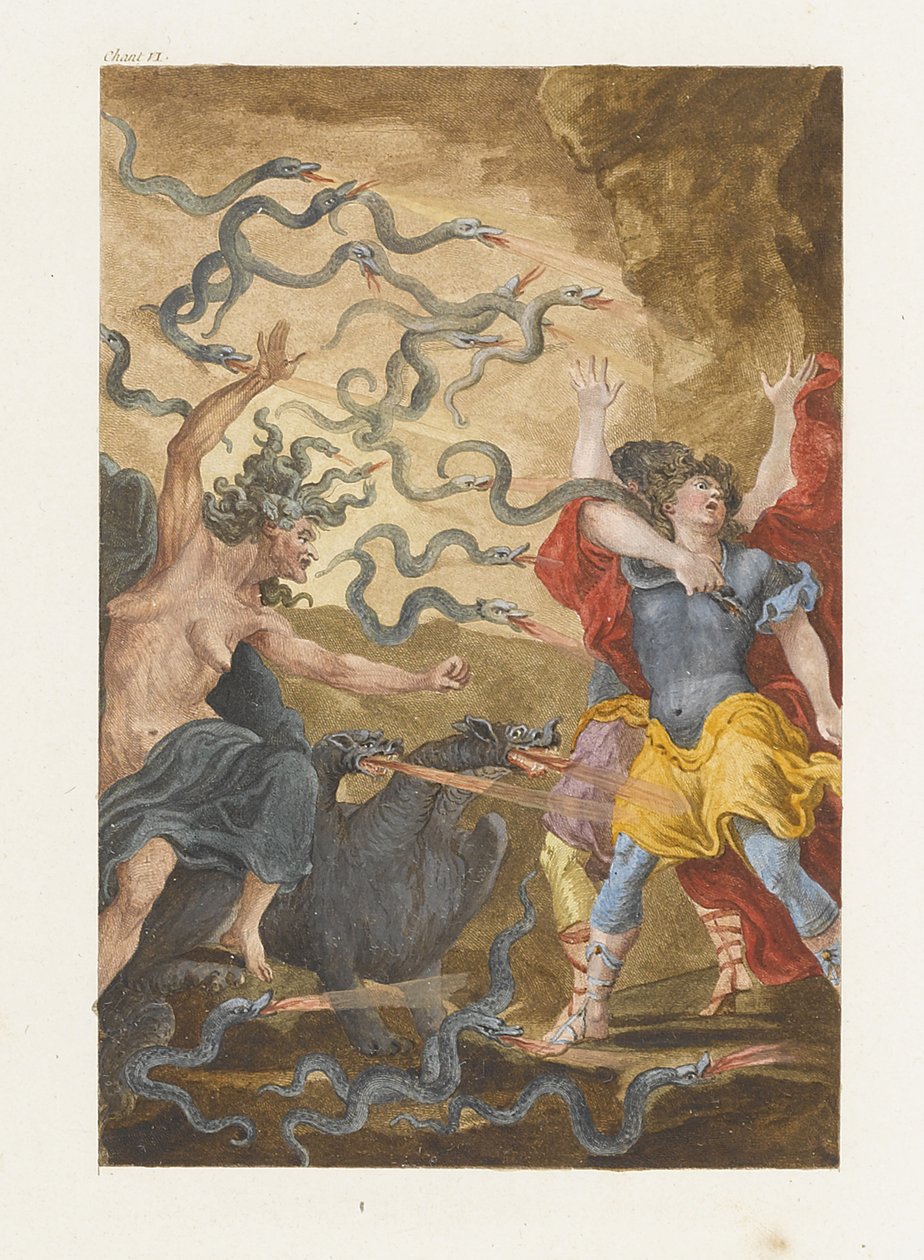 رسم توضيحي لرواية معبد جنيدوس لو تيمبل دي جنيد من مونتيسكيو ، 1794 بواسطة تشارلز أيزن