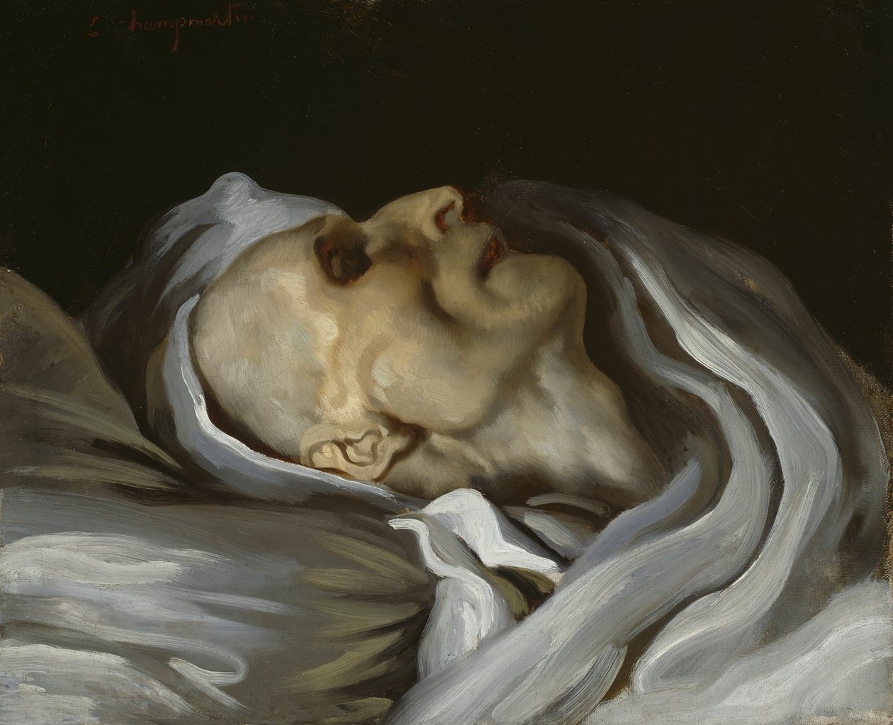 Théodore Géricault على فراش الموت 1824. بواسطة تشارلز إميل كالاند دي شامبارتين