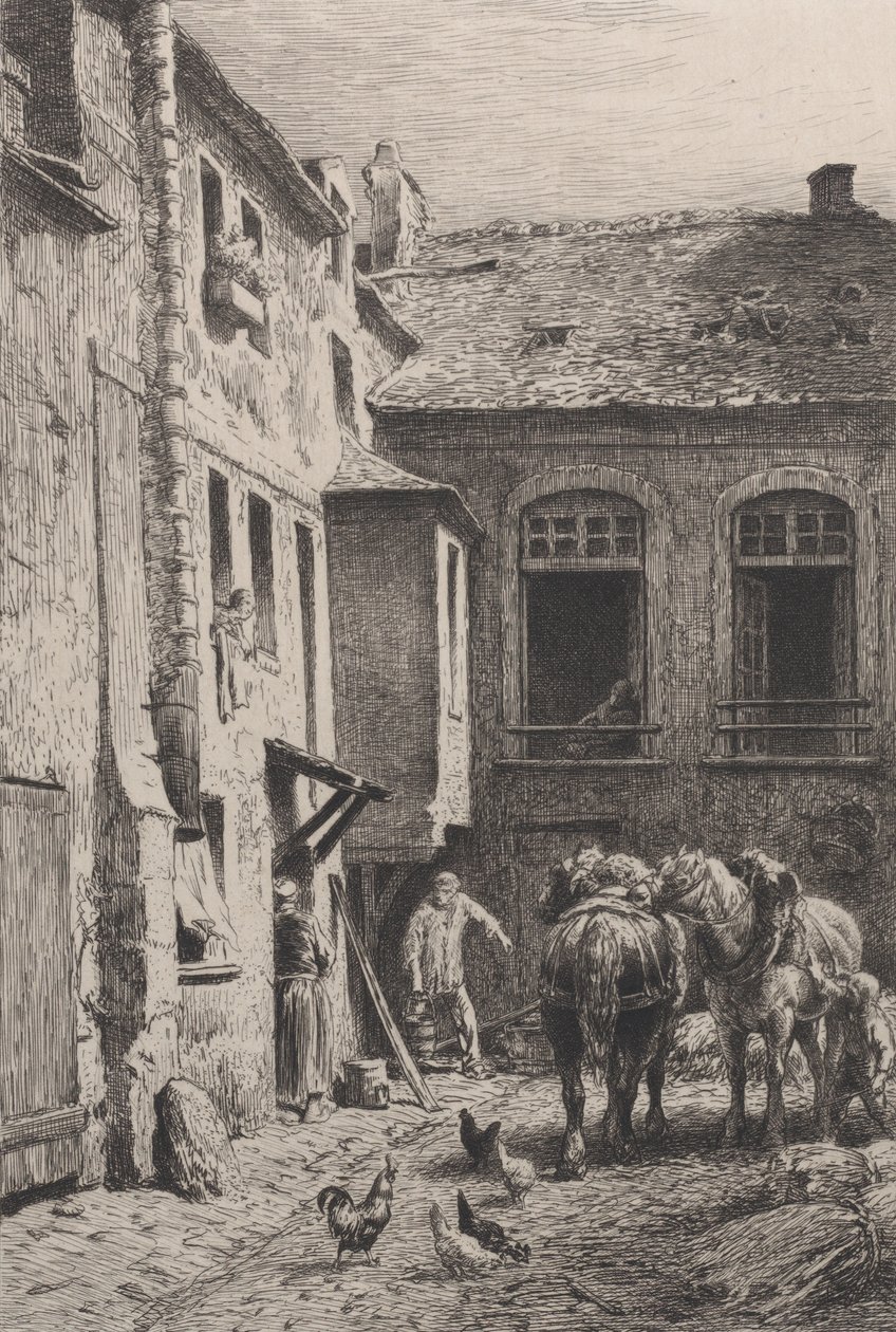 فناء في باريس عام 1865. بواسطة تشارلز إميل جاك