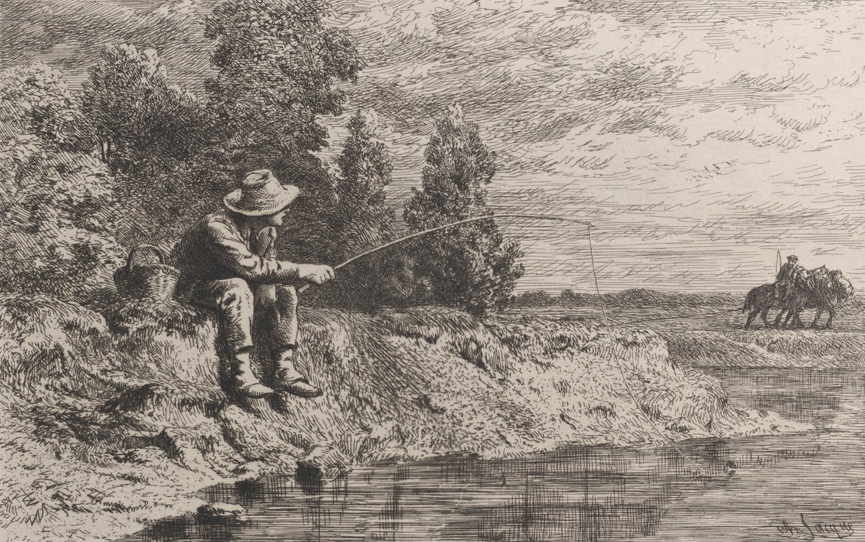 صيد أسماك روتش ، 1865. بواسطة تشارلز إميل جاك