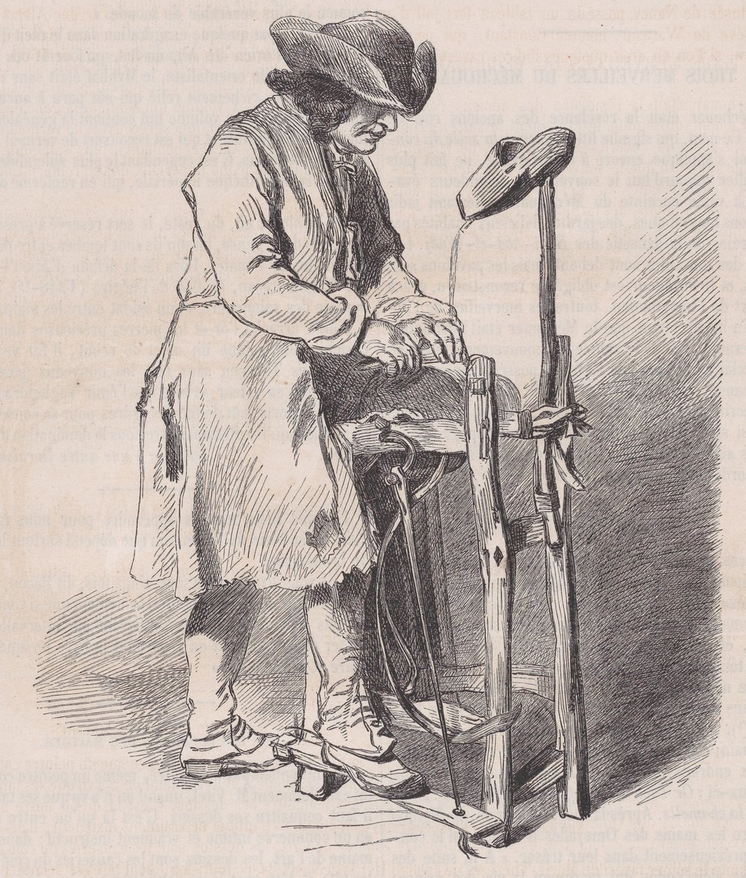 متحف اللوفر ، مجموعة من الرسومات ، Le Remouleur ، بواسطة Watteau ، من Magasin Pitto ... ، كاليفورنيا. 1852. بواسطة تشارلز إميل جاك
