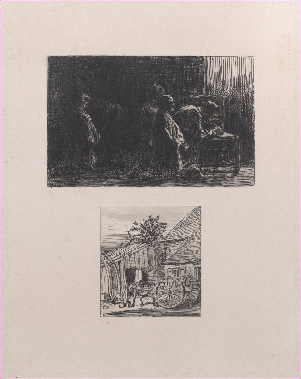 الصلاة العلوية ، عربة أمام بيت سفلي ، 1845. بواسطة تشارلز إميل جاك