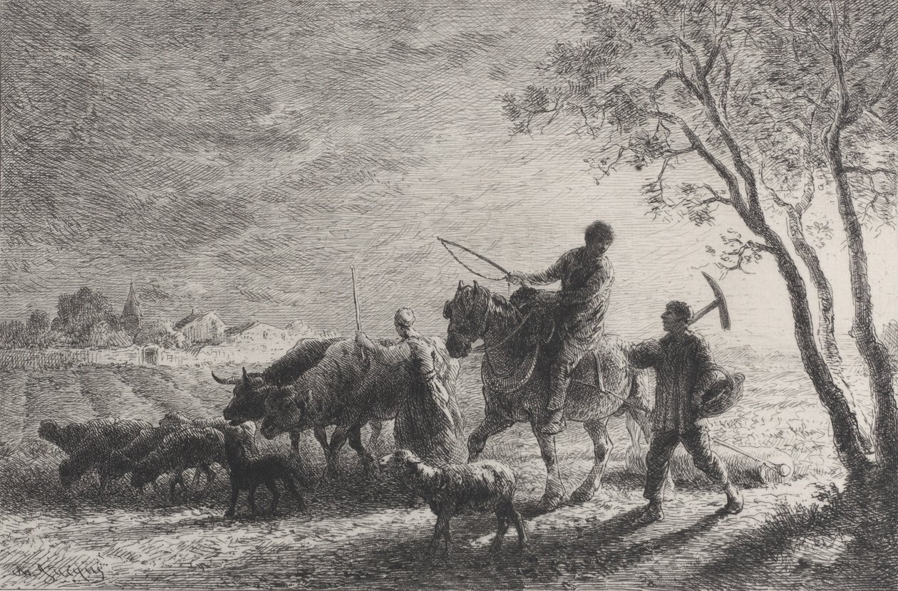 العودة من الحقول 1865. بواسطة تشارلز إميل جاك
