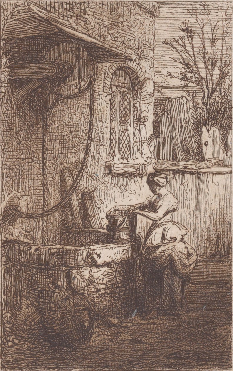 امرأة في بئر ، 1842. بواسطة تشارلز إميل جاك