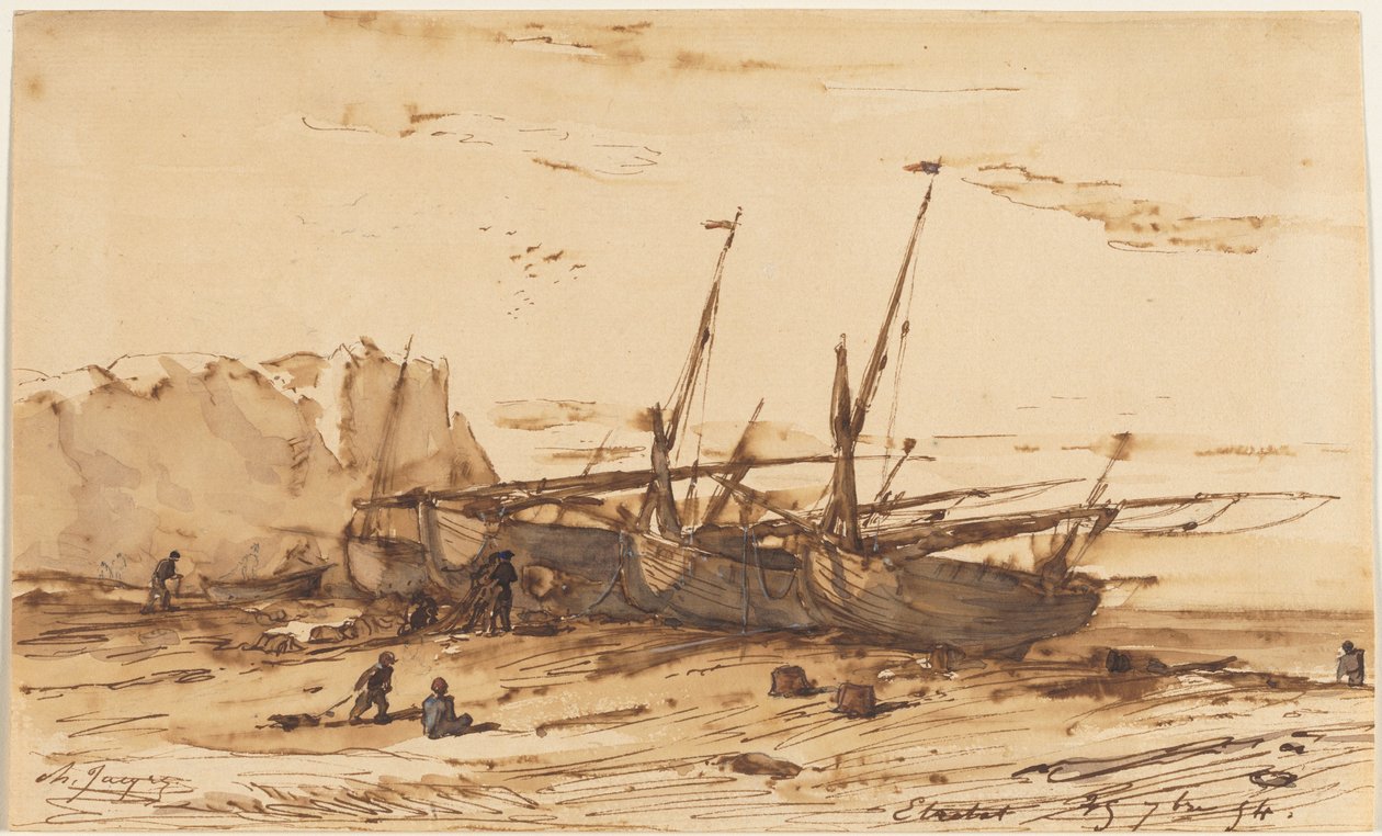 Étretat ، 1854. بواسطة تشارلز إميل جاك