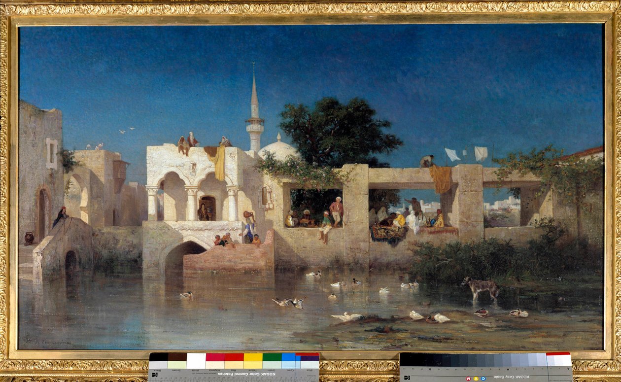 مقهى أداليا ، ديت مساكن الأتراك بالقرب من أداليا في تركيا لوحة لتشارلز تورونمين (1812-1872) 1856 شمس. 0،69x1،24 م باريس ، متحف دورسيه بواسطة شارل إميل دي تورنيمين